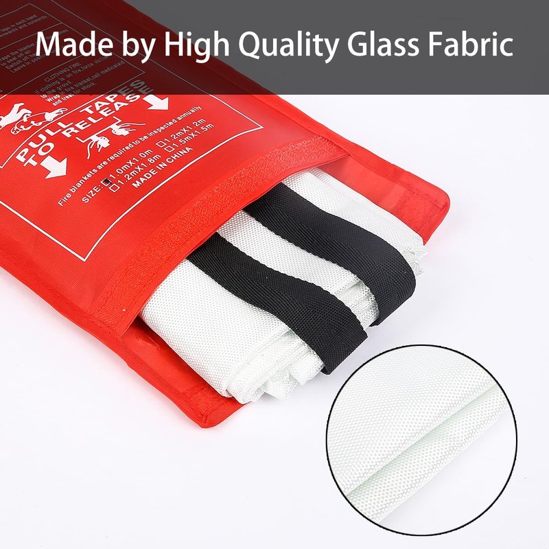 RKZCT Fire Blankets Emergency for Home - 4 Pack 40"x40" Fire Blanket for Home and Kitchen, Fire Retardant Blankets, Fiberglass Fireproof Blanket for Camping