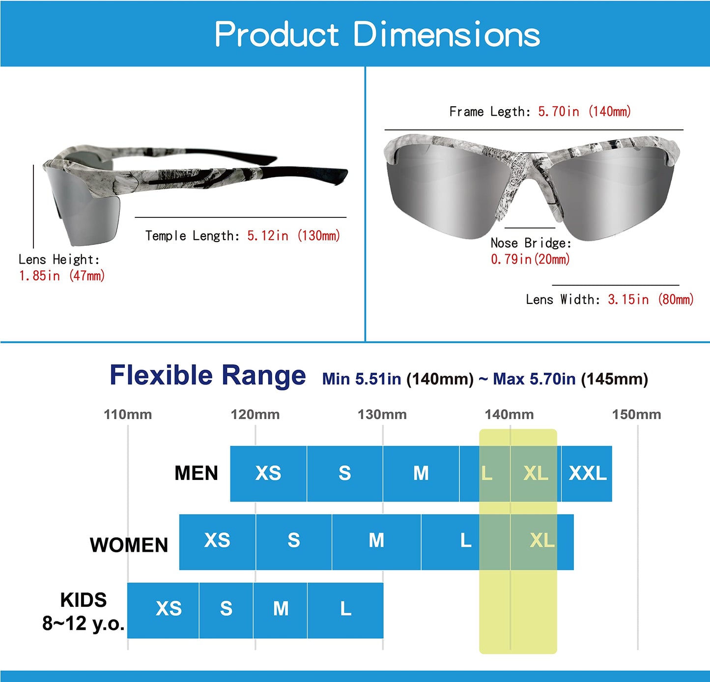 POLARS DESIGN Polarized Sports Sunglasses Mens Womens for Cycling Baseball Running Fishing Driving
