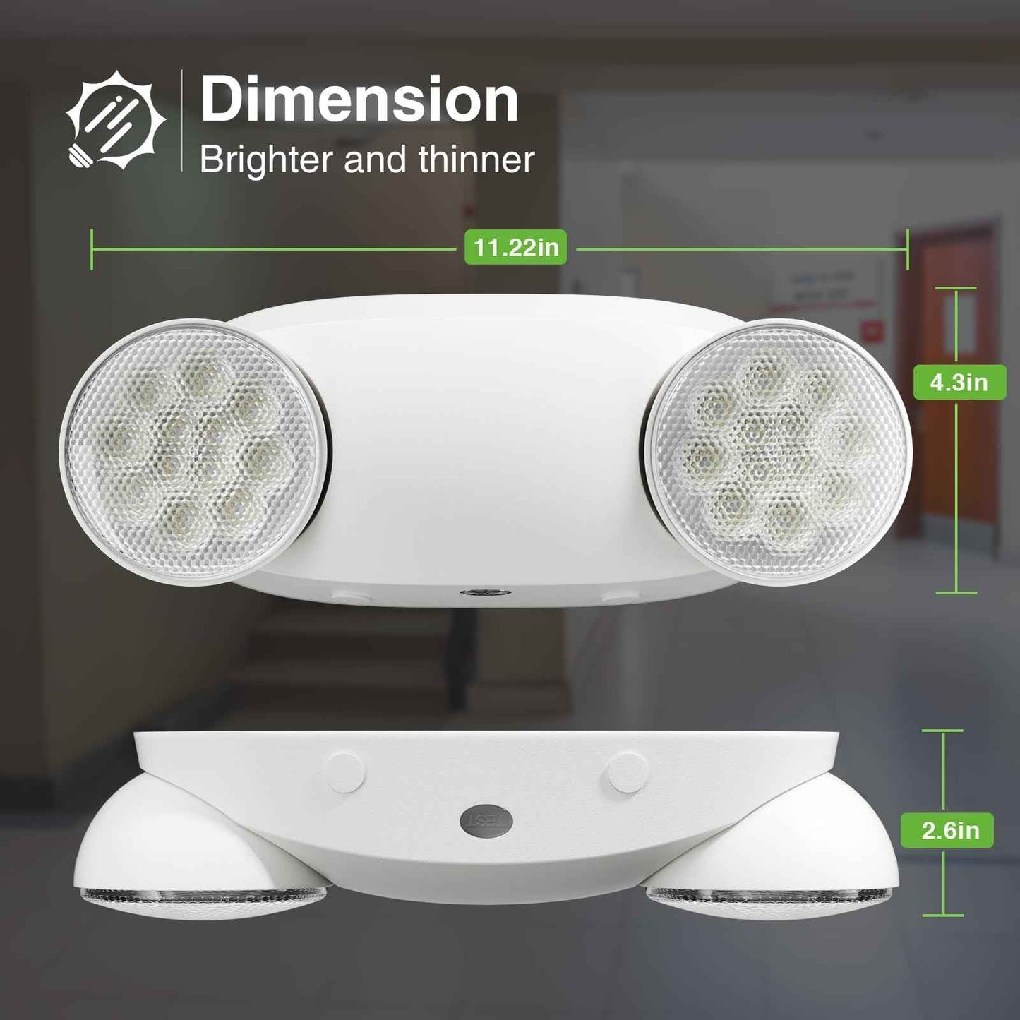 FREELICHT 4 Pack Emergency Lights for Business, with Battery Backup,Hard Wired, UL 924 Certified,AC 120/277V,Two Head Adjustable LED Emergency Lighting