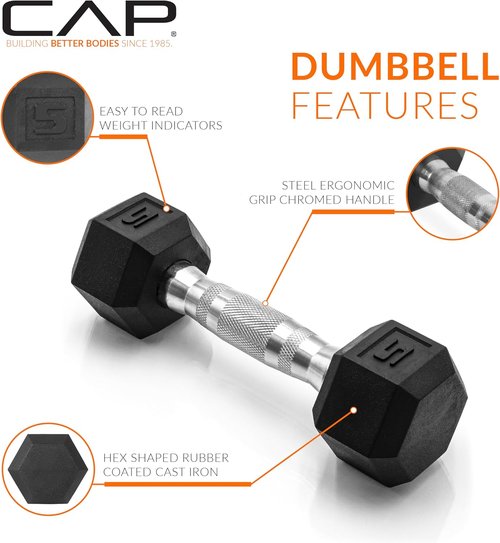CAP Barbell Coated Dumbbell Weights - Versatile Options in Pairs & Sets for All Fitness Levels