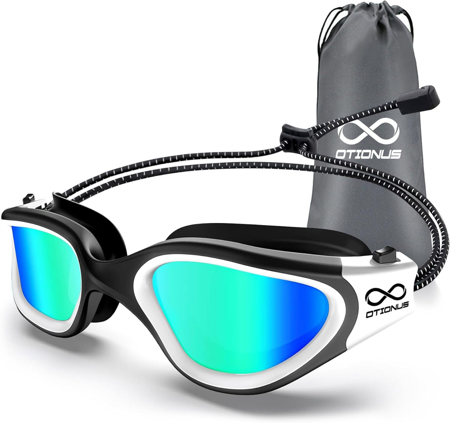 Polarized Swim Goggles by [Brand Name] - Anti-Fog, No Hair Pulling Bungee Strap | Ideal for Adults
