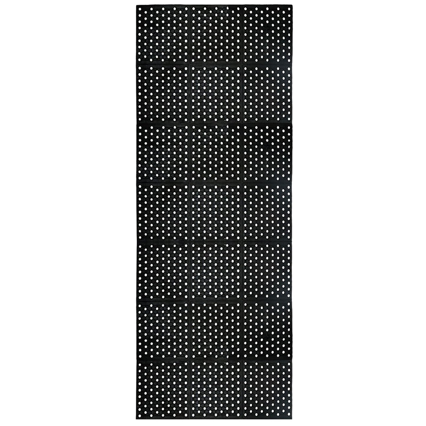 tonchean 82.6"x35.4" Commercial Anti-Fatigue Mat, Non-Slip Drainage Rubber Mat with Holes, Rubber Kitchen Mats for Floor, Restaurant, Door Mats Use Wet Area