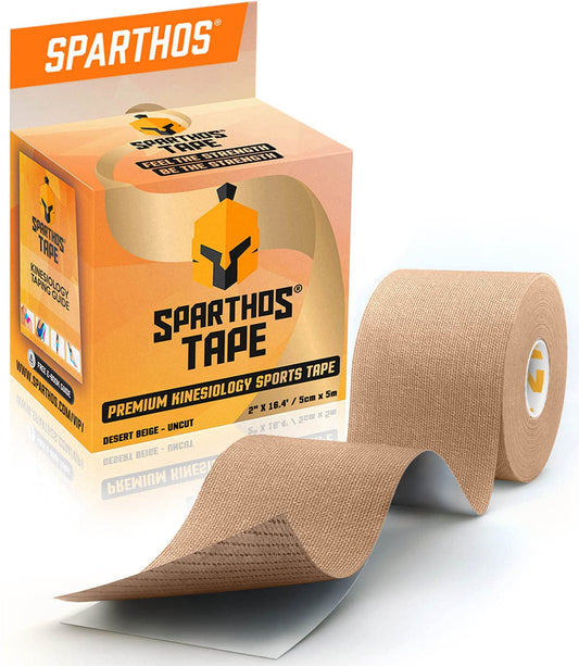 Sparthos Kinesiology Tape - Incredible Support for Pro Athletic Sports and Recovery - Body Breast Waterproof Rock Bra Boob Boobytape Bob Gold Tape Lift - Uncut (Beige)