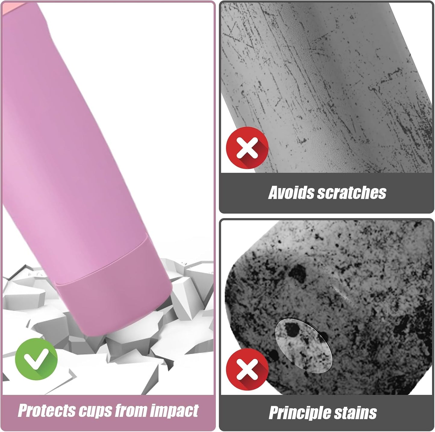 Mity Rain Silicone Protective Boots for Owala 30oz & 40oz FreeSip Sway Bottles - Prevent Scratches & Enhance Stability (Aubergine)