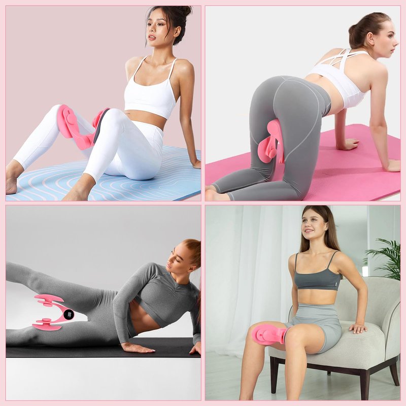 Pelvic Trainer for Women & Men – Adjustable Spring Resistance Hip Exerciser, Kegel Exerciser Toner for Your Thigh & Pelvic Muscle, Enhancing Your Intimate Moments. Home Fitness Equipment (Pink)