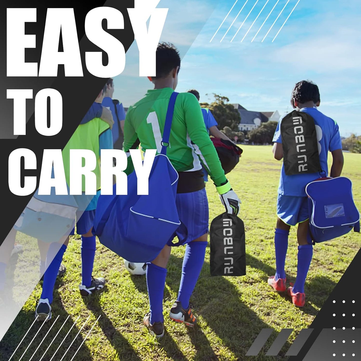 RUNBOW 6x4 FT Kids Soccer Goal with Carry Bag, Portable Folding Soccer Net for Backyard Practice Training, Indoor/Outdoor Use for Youth and Adults