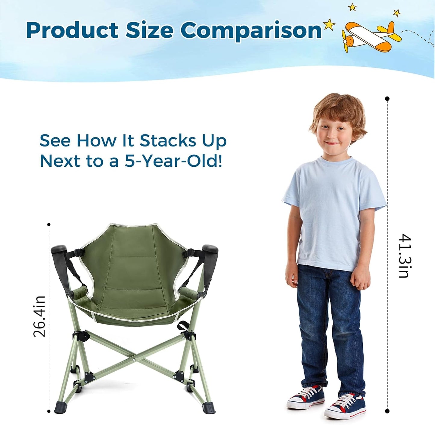 Skiennix Kids Hammock Chair - Adjustable Portable Folding Chair for Camping & Travel | Green, Supports 135 LBS