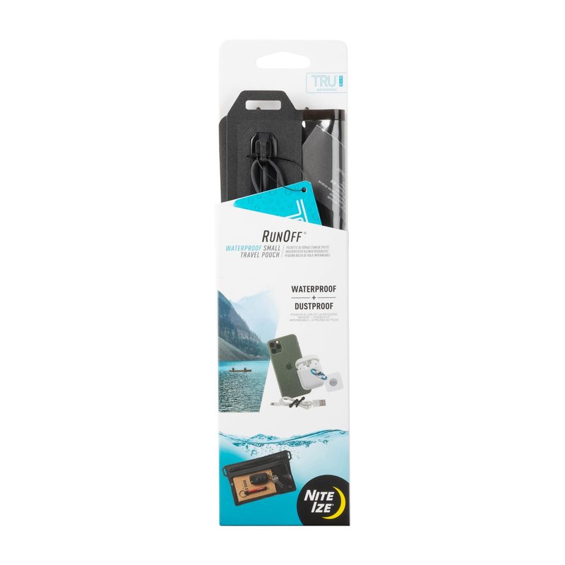 Nite Ize RunOff Waterproof Travel Pouch with TRU Zip - Dry Pouch for Phone & Travel Necessities - Touchscreen Friendly - Waterproof with Reliable Zipper - Charcoal, Small