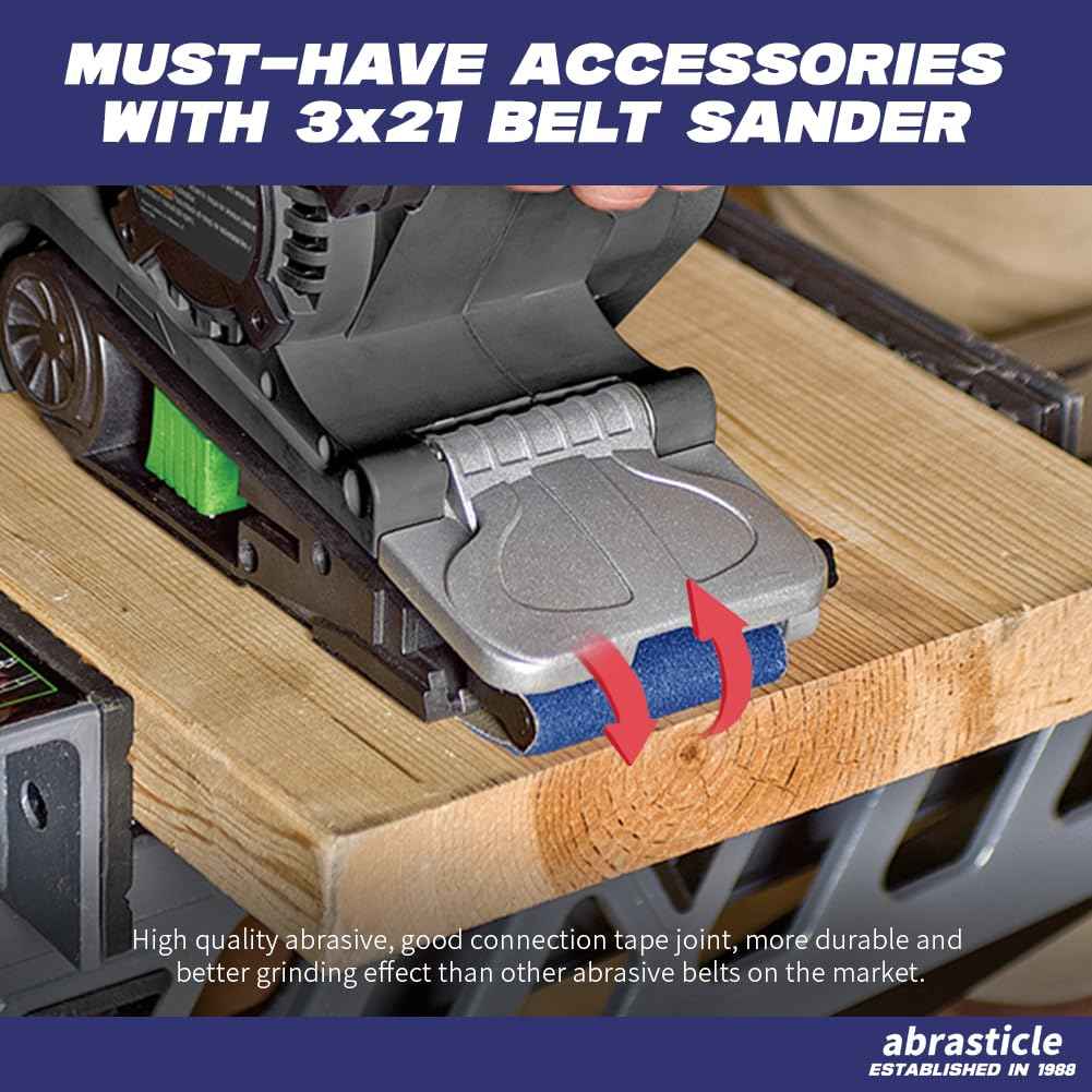 3" x 21" Zirconia Sanding Belts for Metal, 3 x 21 Inch Zirconia Metal Grinding Sand Paper, 16 PCS 4 Each of 60/80/120/240 Assorted Grits