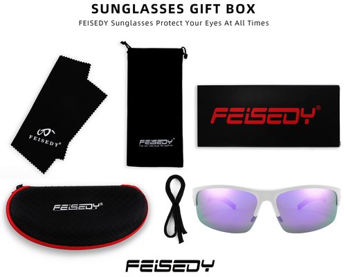 FEISEDY Polarized Sports Sunglasses Driving Cycling Shades For Men Women Baseball Running UV Protection Sunglasses B2878