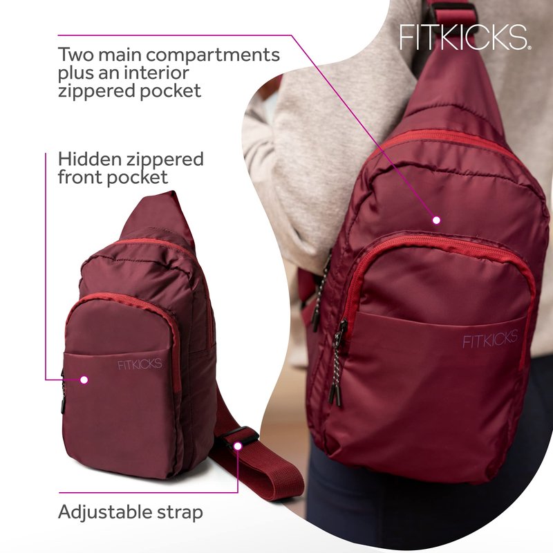 FITKICKS Hideaway Packable Sling Bag, Cross-body Bag for Men and Women, Black