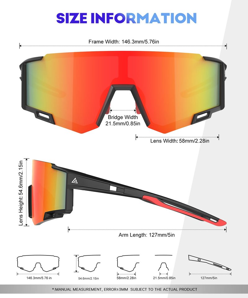 NSSIW Sports Sunglasses Men Sunglasses: Running Sun Glasses Men Women UV400 Protection for Cycling Fishing Golf