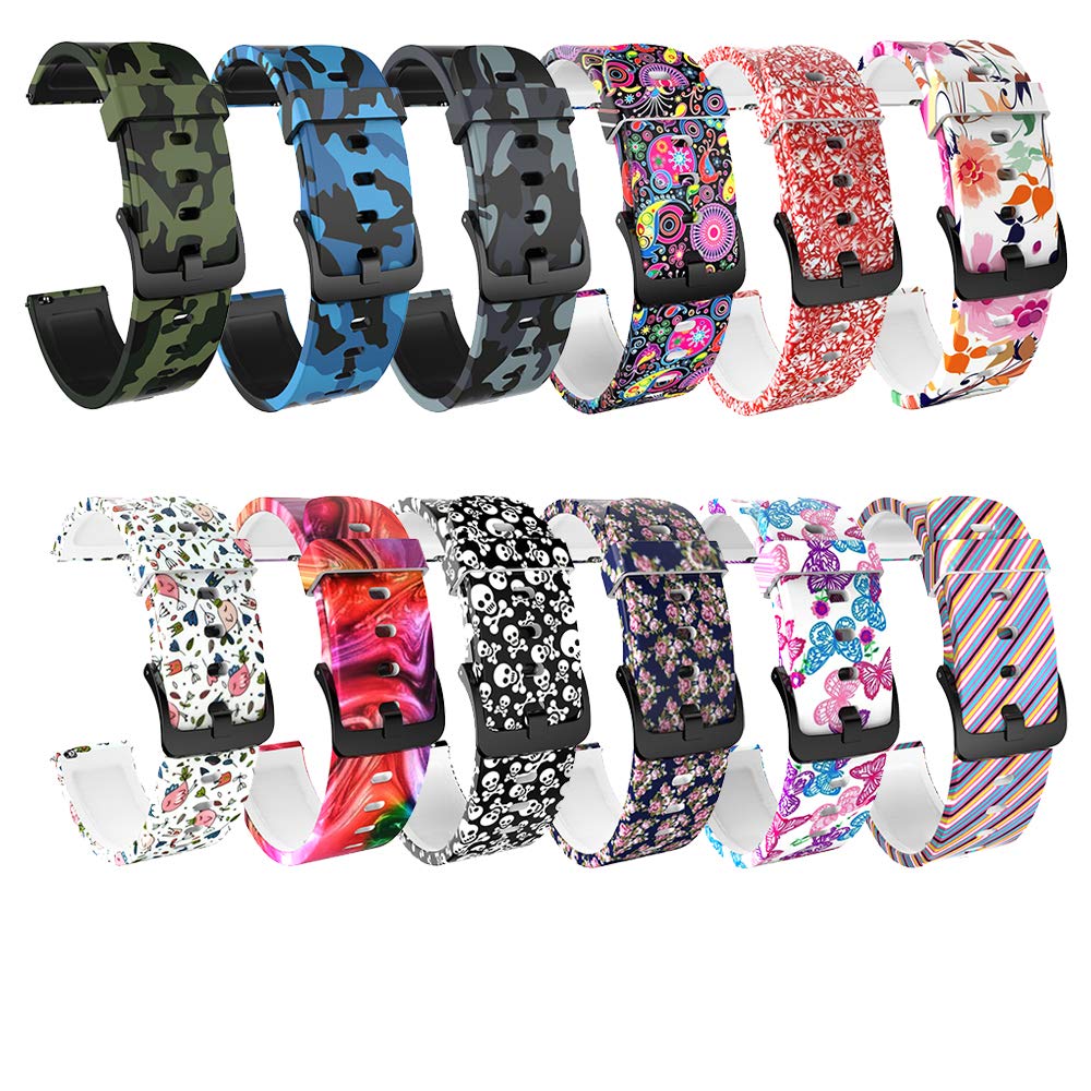 FitTurn 3-PACK Bands Compatible with Rinsmola 2021 Smart Watch Bands Silicone Soft Quick Release Wristband Replacement Straps for Rinsmola SmartWatch Band Accessories Women Men (Camouflage tricolor)