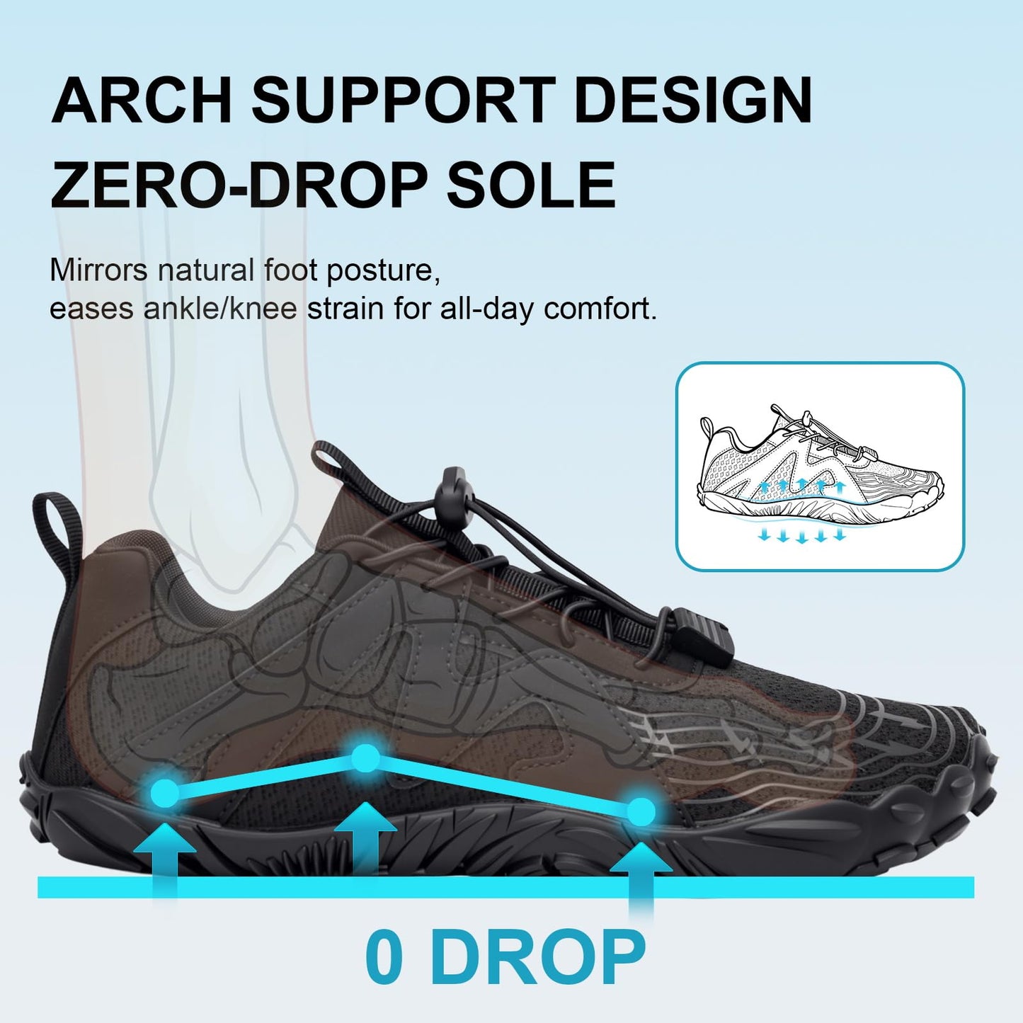ELETON Barefoot Shoes Women Men Hiking Water Shoes Wide Toe Box Zero Drop