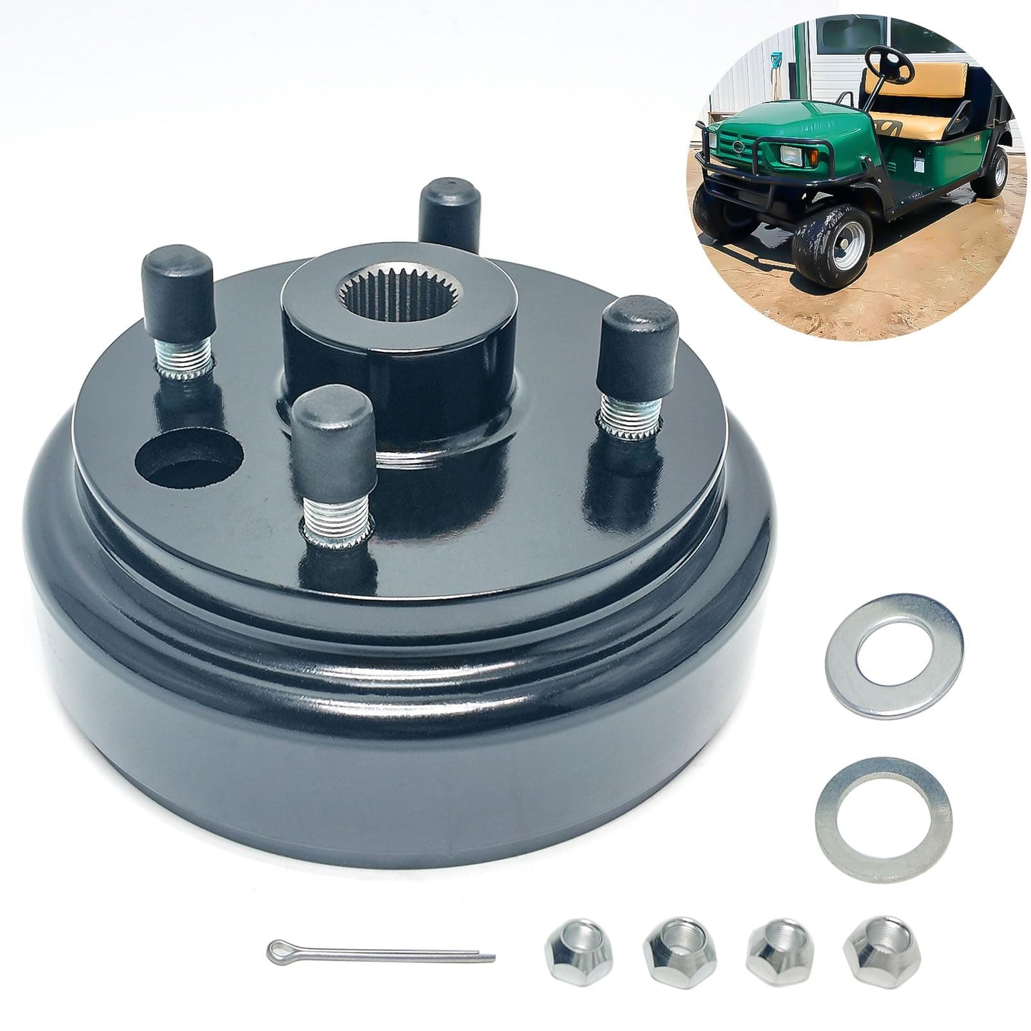 Golf Cart Brake Drum Assembly Kit with Large Centre Hole and 30 Splines Compatible with 1991-up EZGO TXT Medalist Columbia 4 Cycle Gas Replaces 21807G1-1 Pack