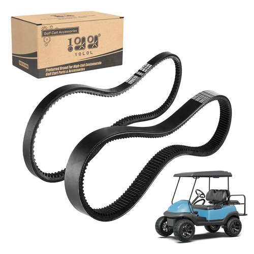 10L0L Golf Cart Drive Belt & Starter Generator Belt Kit for Club Car DS 1992-Up & Precedent 2004-Up, Compatible with FE290, FE350 and Kawasaki OHV Engine, Replaces OEM 101916701