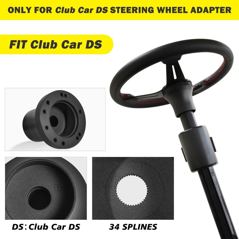 Orle Oko Golf Cart Steering Wheel Adapter Golf Cart Steering Wheel Adapter Hub Golf Cart Accessories for Club Car DS Golf Cart