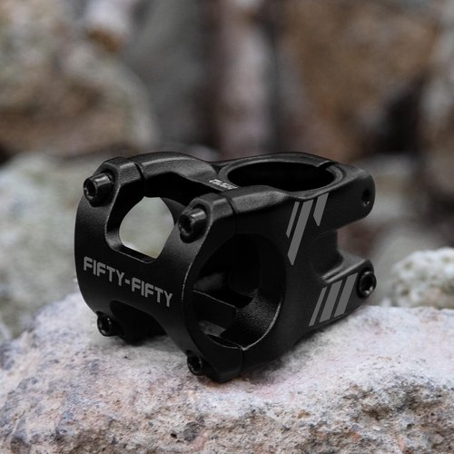 FIFTY-FIFTY Mountain Bike Stem, Aluminum Alloy Short MTB Stem, Suitable for 1-1/8 Steer Tube 31.8mm Bicycle Handlebar, Fits for All Mountain, Endure, Downhill, Freeride (35mm, Black)