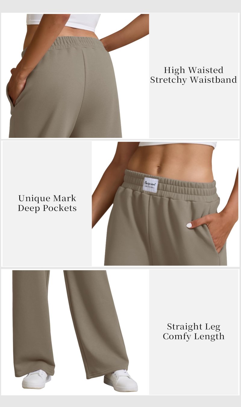 JEKAOYI Wide Leg Sweatpants for Women Loose Fit High Waisted Pants Casual Lounge Style for Fall Winter Spring