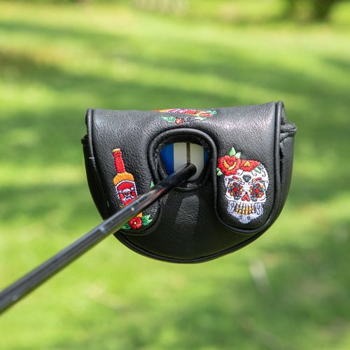 Golf Mallet Putter, Sugar Skull Magnetic Closure Premium Leather Golf Club Head Covers Fits for Golf OZ1 MEZZ 1 MEZZ1 MAX Putter