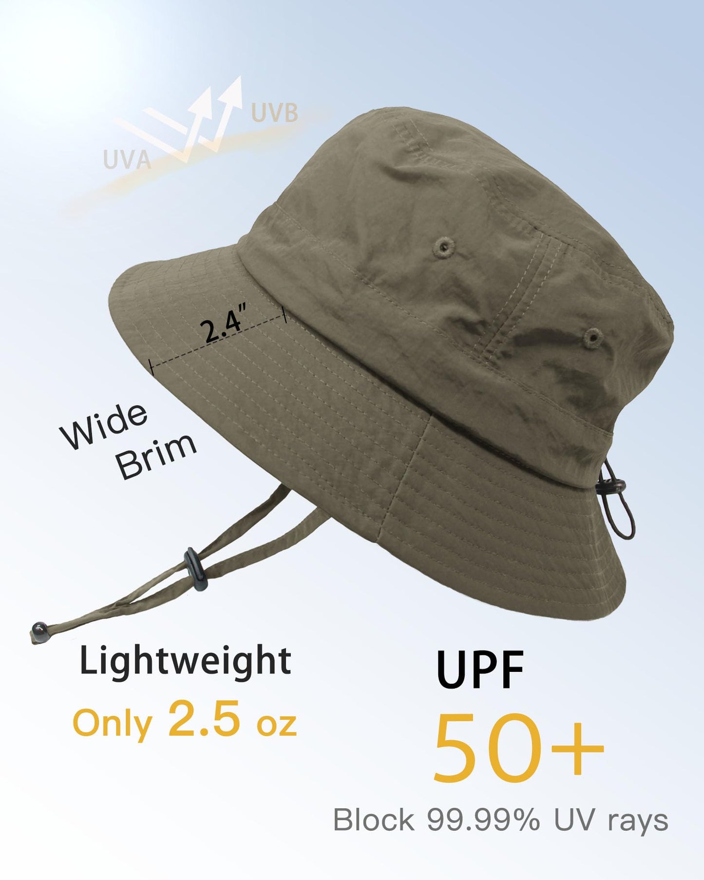 TILUYAMO Waterproof Bucket Hat Rain Hat for Women Men UV Protection Packable Sun Hat Fishing Hiking (Army Green)