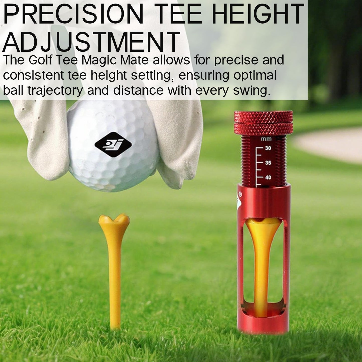 Tizee Golf Tee Magic Mate - Precision Golf Tee Height Adjuster and Lifter, Lightweight Alloy Tool for Optimal Trajectory and Consistent Shots (Silver)