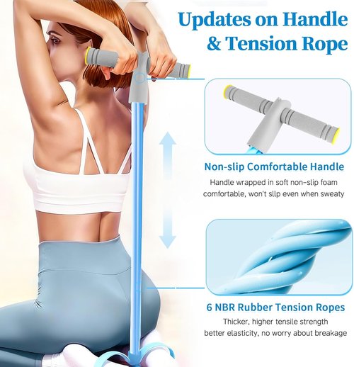 **Skiennix Pedal Resistance Bands - Durable 6-Tube Fitness Bands for Abdomen, Arms & Legs**
