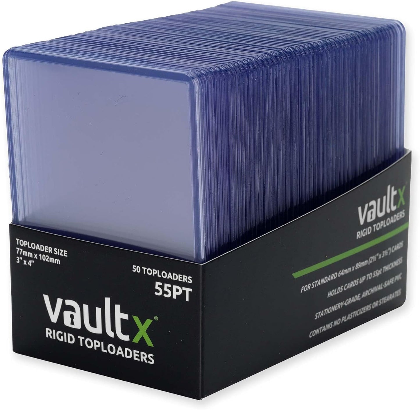 Vault X Toploaders - Premium 55pt Trading Card Holders - Extra Thick, Clear Protection | 3" x 4" (50 Pack)