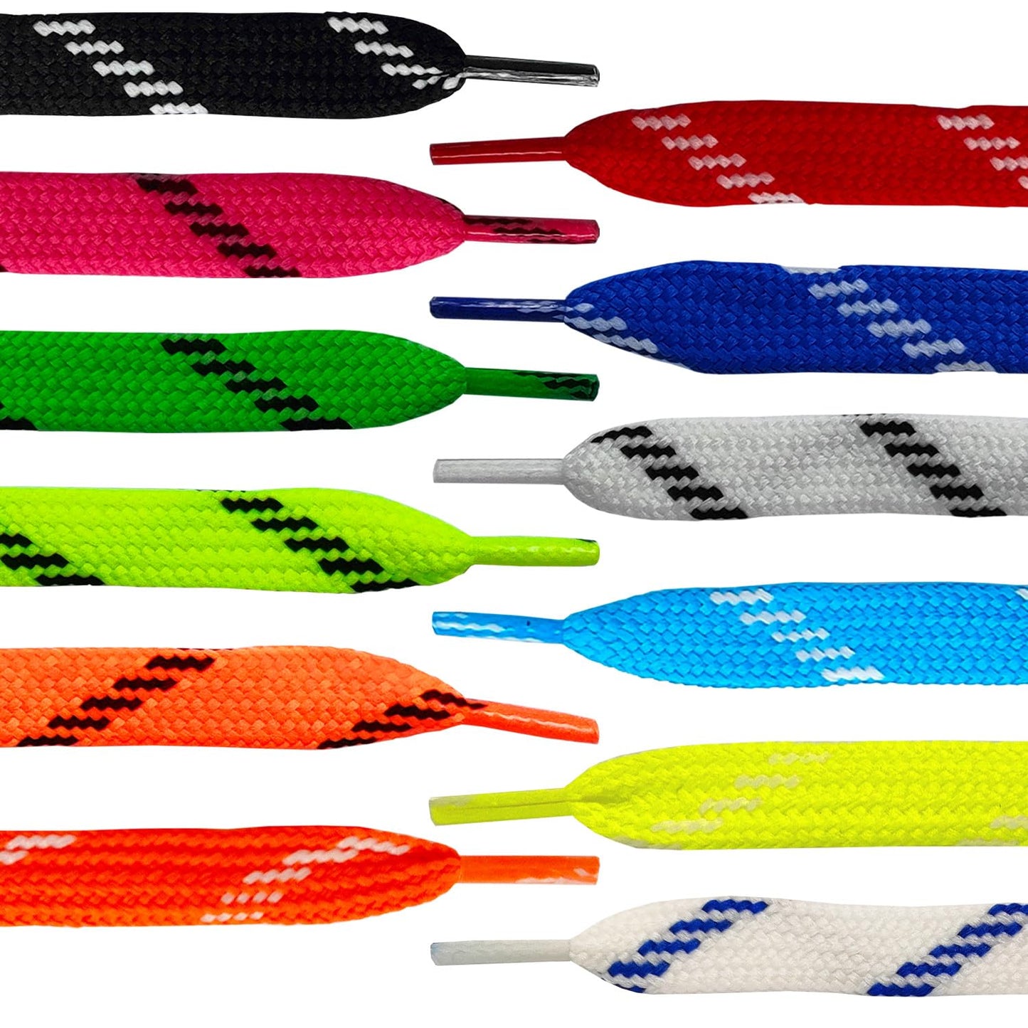 ETISPORT Pair of professional flat laces, for hockey, ice boots, line on wheels. Resistant. Length 3 m - 118in each. (Neon Yellow)