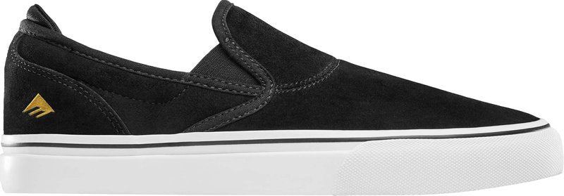Emerica Wino G6 Slip-On – The Best Slip-on Available, Easy Skate Access, Reinforced Build, Cushioned Feel, Everyday Wear Black/White/Gold