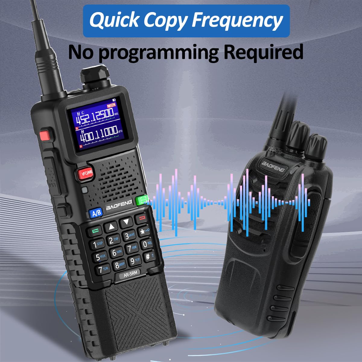 BAOFENG Radio Ham Radio Handheld 5RM 10W (Upgrade of UV-5R) Long Range Walkie Talkies Rechargeable Emergency NOAA Weather Two Way Radio with 3800mAh Battery USB-C Charger for Hunting Hiking,2 Pack