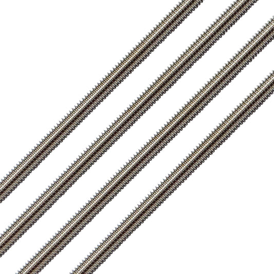 Aiwaiufu 1/4"-28 Stainless Steel Threaded Rods, 12Inch Fully All Threaded Rods (Pack of 4)