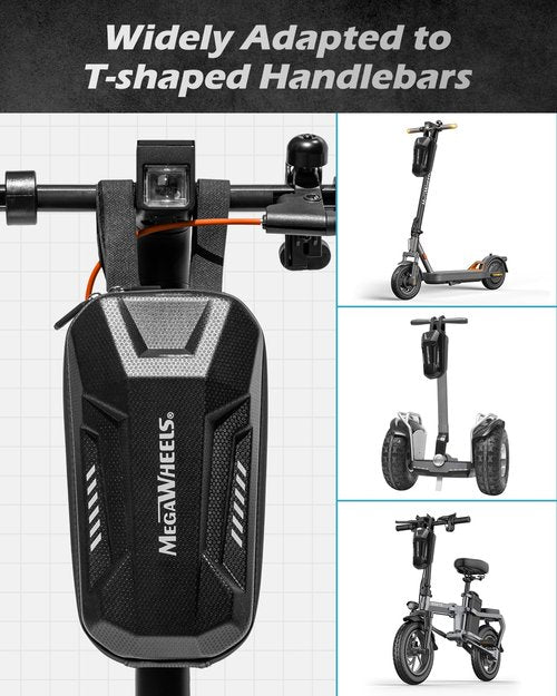 MEGAWHEELS Electric Scooter Bag,Universal Waterproof Escooter Handbar Hanging Bag Wtih 3 Independent Pockets For Carrying Chargers, Phone, Keys,Tools，3L,Tool-Free Installation