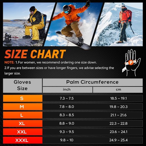RARE SPACE Heated Gloves for Men Women -7.4V Fast Heating, Waterproof & Upgrade Non-Slip Electric Heating Glove for Motorcycling, Hunting, Skiing, Outdoor Work (Large)
