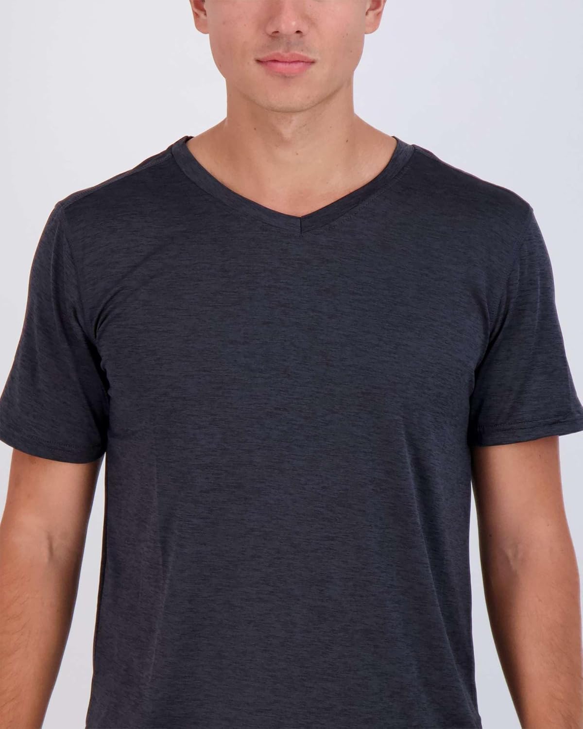 Real Essentials Men's V-Neck Performance T-Shirt - 5 Pack of Moisture-Wicking Activewear
