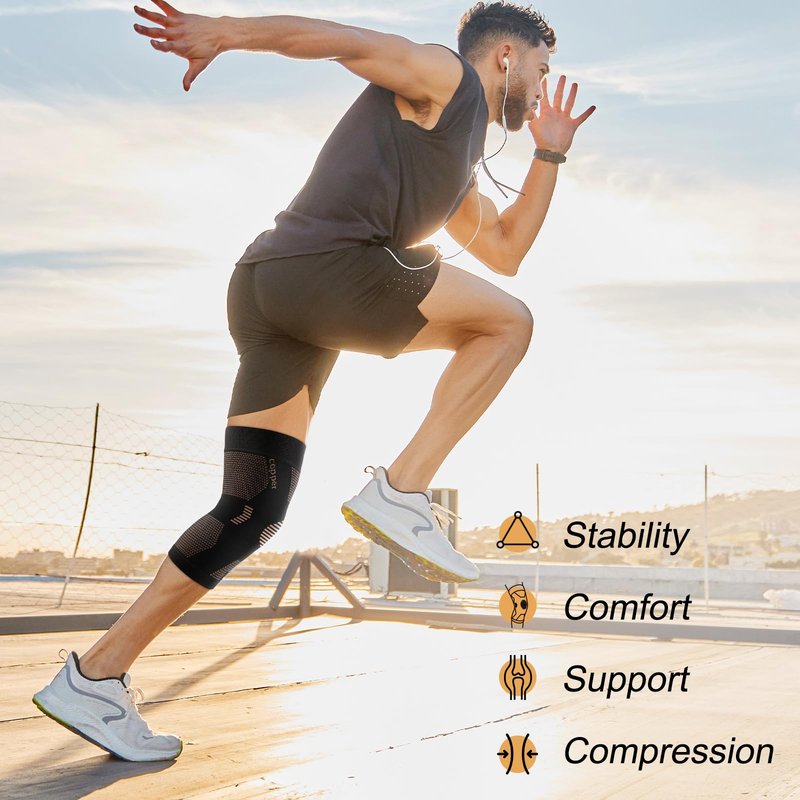 NEENCA Copper Knee Brace for Women and Men, Knee Compression Sleeve for Knee Pain, Arthritis, ACL, Meniscus Tear, Joint Pain Relief, Knee Support for Running, Working Out, Fitness,Weightlifting-Single