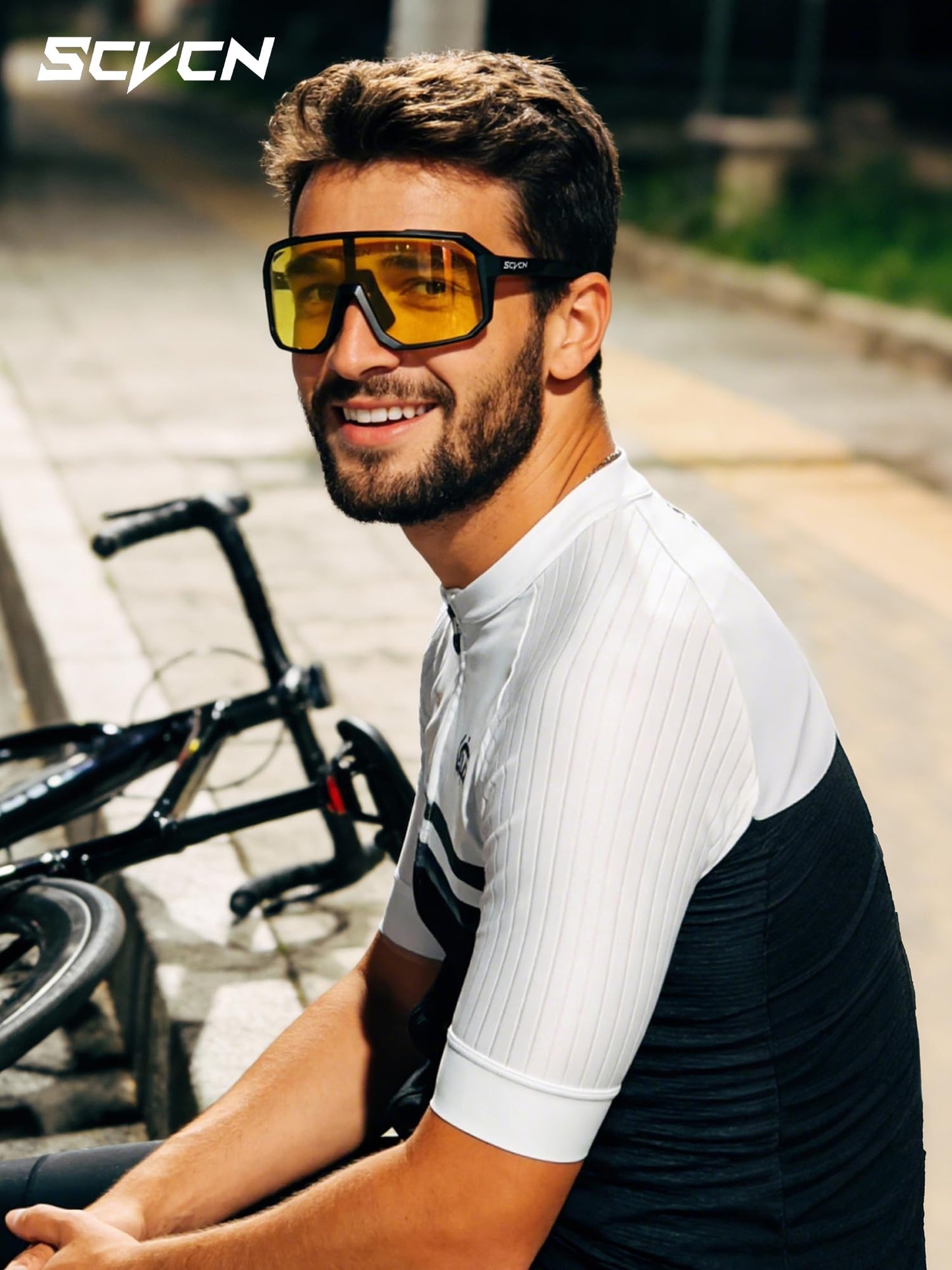 SCVCN Night Vision Driving Glasses Anti Glare Polarized Yellow Lens Women Men Goggles Sport Sunglass Bicycle MTB Running Cycling Mountain Bike Biking BMX Fishing Running 501