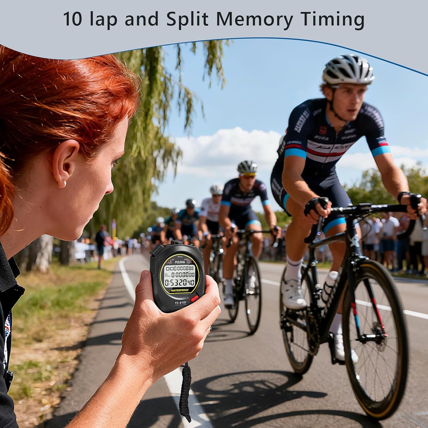 Skiennix Waterproof Stopwatch Timer - 10 Lap Split Memory for Sports & Training
