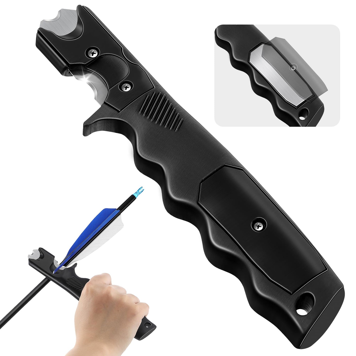 Enhon Arrow Fletching Removal Tool Dual Angle Cutter(Black)
