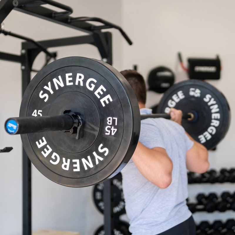 Synergee Color Bumper Plates Weight Plates Strength Conditioning Workouts Weightlifting 45lbs Single