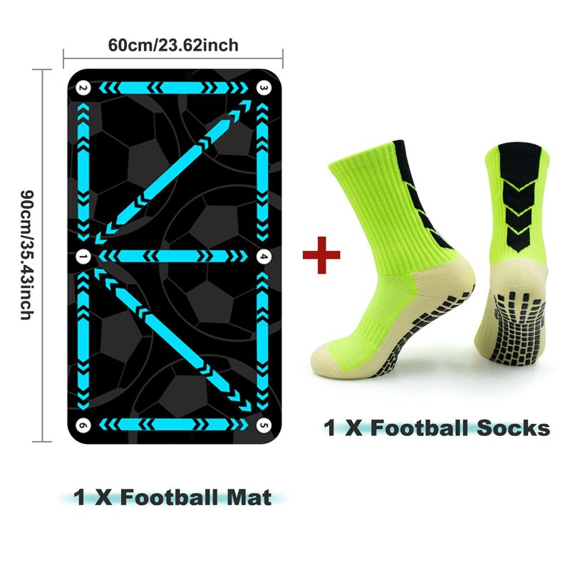 Soccer Training Mat, Silent Footstep Agility Training Mat Football Equipment - Non-slip Speed Improve Footwork Trainer