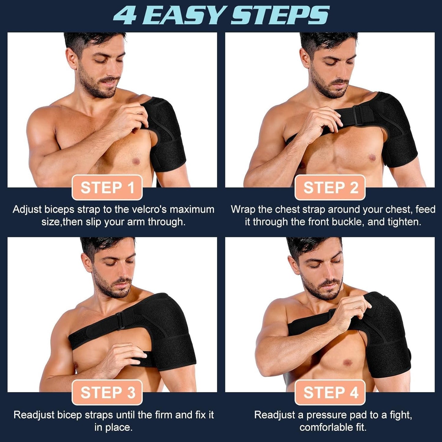 XiangAi Unisex Shoulder Brace for Recovery Shoulder, Adjustable Shoulder Support for Rotator Cuff, AC Joint Pain Relief, Shoulder Injuries. Perfect Fit Shoulder Compression Sleeve(Pink)