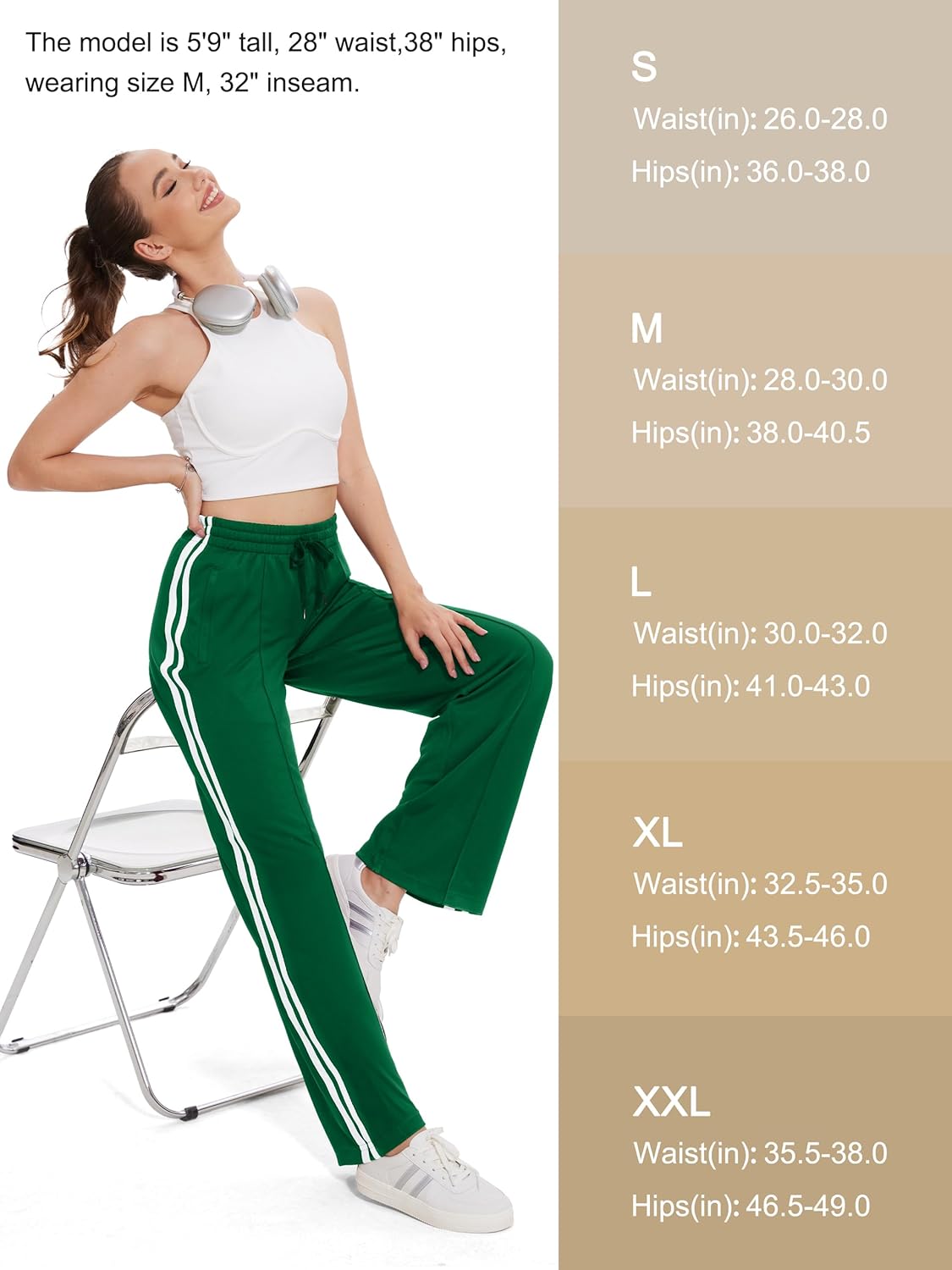 Tapata Women's Track Pants - Loose Straight Leg Jogging Sweatpants for Athletic Comfort | 28-36 Inseam