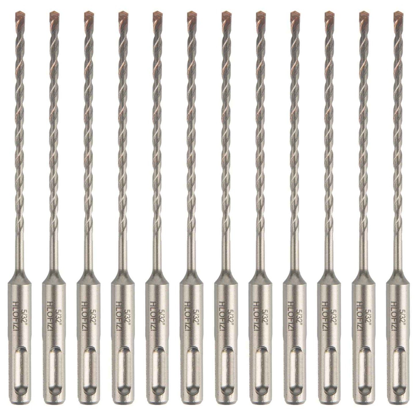 HLOFIZI 5/32" x 6” Masonry Drill Bits (12 Pack) SDS Plus Hammer Drill Bits for Concrete, Birck, Block