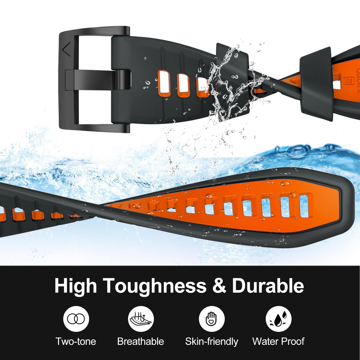 MYSNBKN Compatible with Fenix 7 Band,22mm Easy-fit Silicone Watch Strap Wristbands Replacement for Garmin Fenix 5/Fenix 5 Plus/Fenix 6/Fenix 6 Pro/Fenix 7 Pro/Forerunner 935/Forerunner945/Approach S60