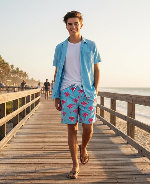 Cozople Boys Swim Trunks - Quick Dry 2-in-1 Bathing Suit with Compression Liner | Size 7-20T