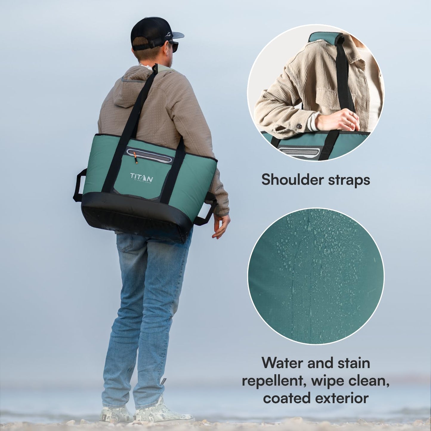 Titan by Arctic Zone 30 Can Cooler Tote with Strap, Jungle Hunt