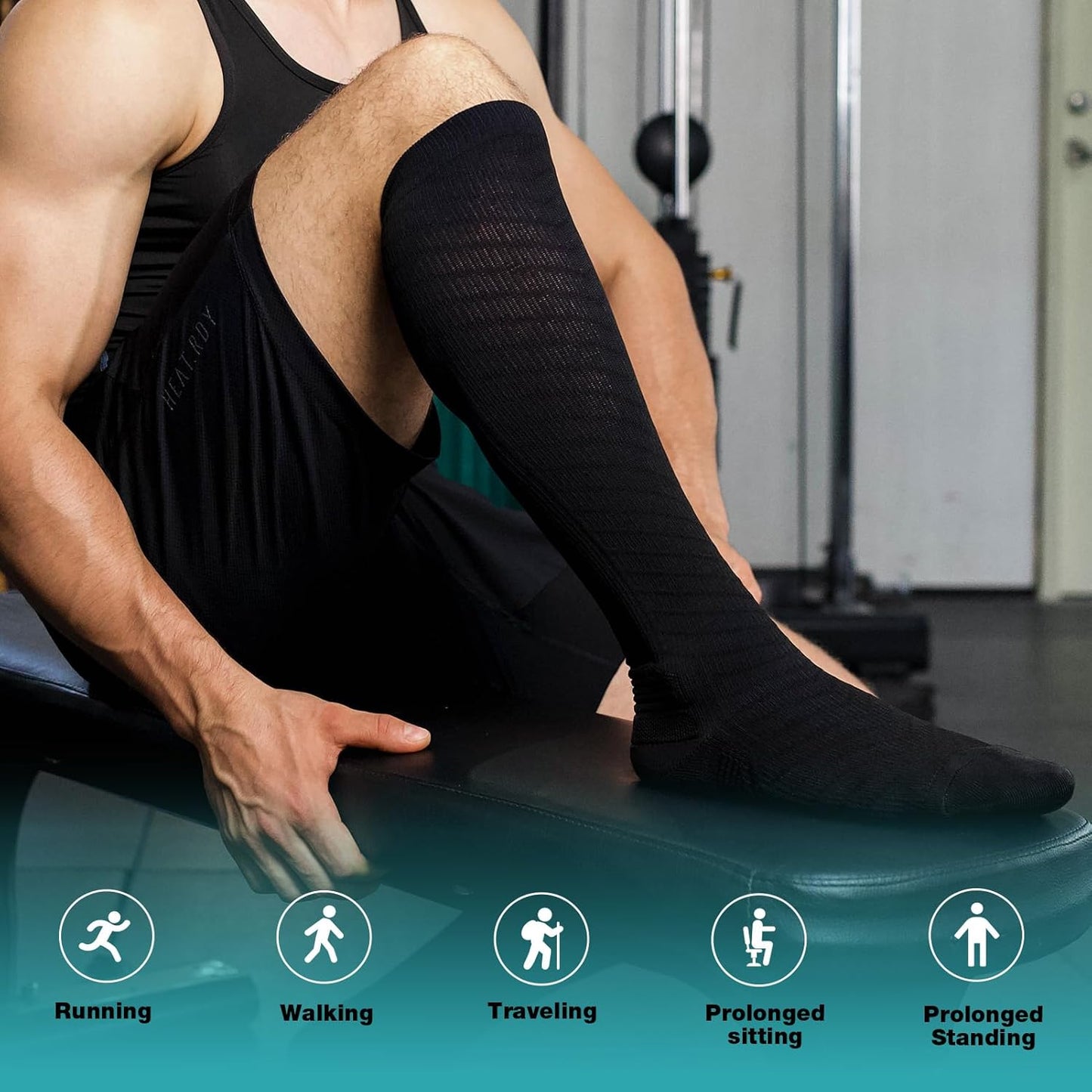 Skiennix Compression Socks - 20-30 mmHg Graduated Support for Men & Women | Knee High, Athletic, 2/4/6 Pairs
