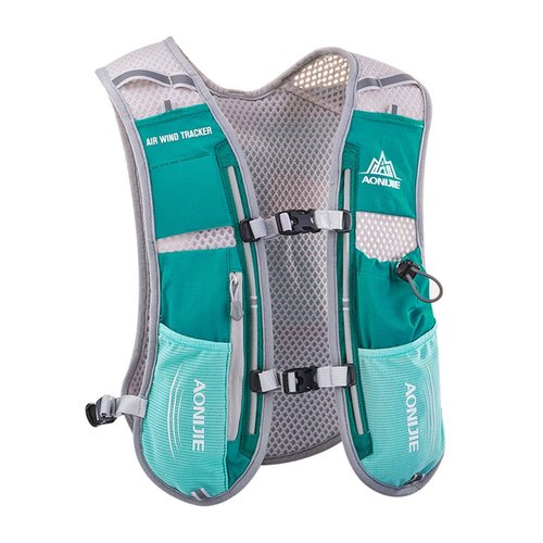 AONIJIE 5L Outdoor Sport Multifunctional Camping Backpack Cycling Running Climbing Hiking Hydration Vest Pack (Light Blue+1.5l Hydration Bladder)