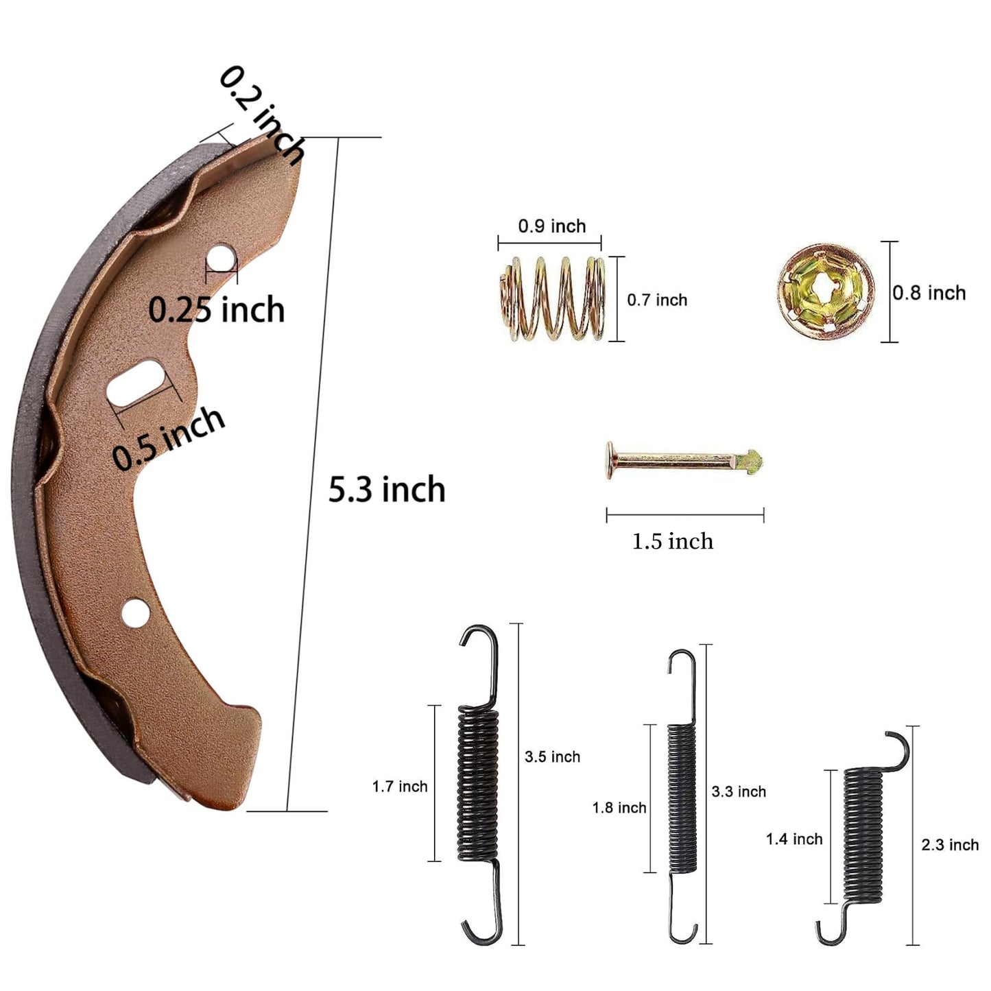 10L0L Brake Shoes for EZGO TXT 1997-2009.5, EZGO RXV Gas 2008-up, Workhorse 1996+, for Yamaha G9-G28 1994-2006 Golf Cart, Cushman Columbia Motrec Melex etc. OEM# 27943G01 70794G01 70795G01